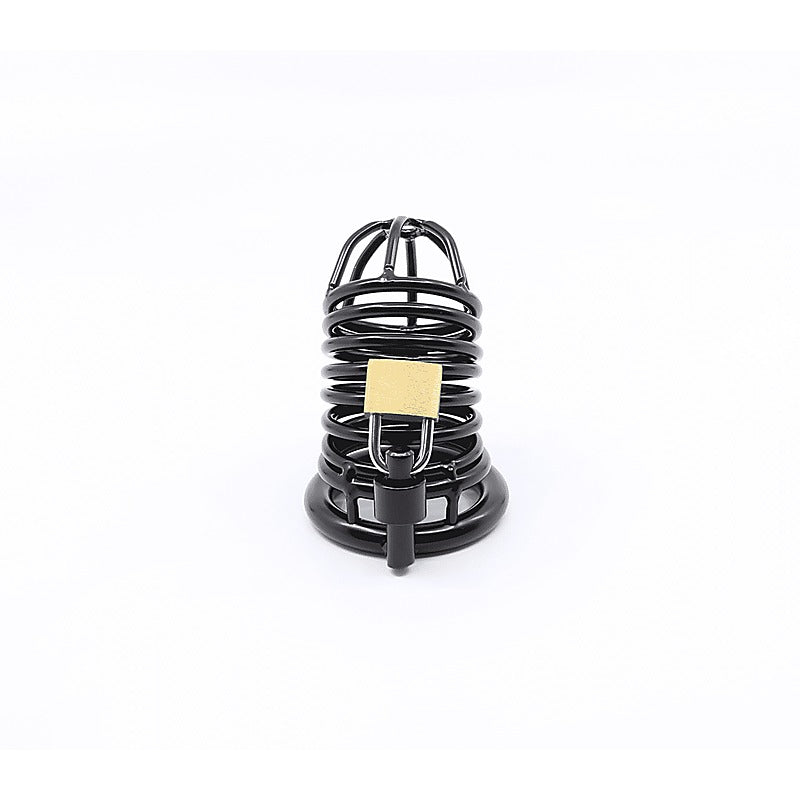Love In Leather Matte Black Male Chastity Cage - Male Chastity