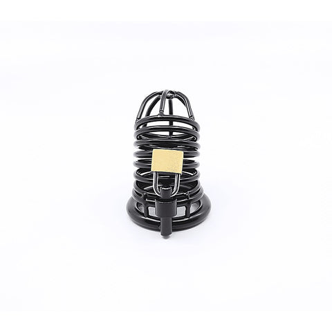 Love In Leather Matte Black Male Chastity Cage - Male Chastity
