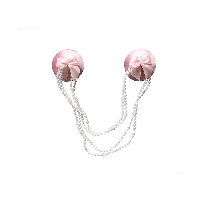 Beaded Chain Satin Pasties By Love In Leather - Breast and Nipple Toys
