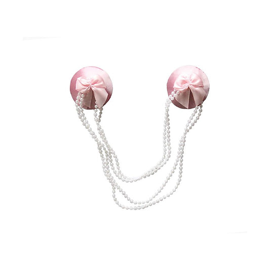 Beaded Chain Satin Pasties By Love In Leather - Breast and Nipple Toys