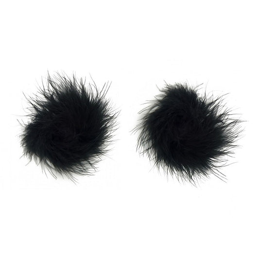 Marabou Fluff Nipple Pasties By Love In Leather - Breast and Nipple Toys