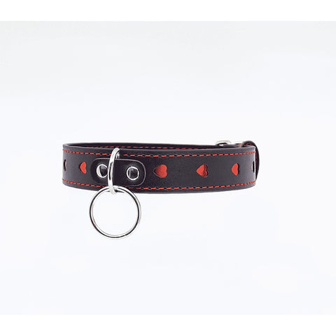 Berlin Baby Metallic Red Love Heart Collar - Collars and Leads