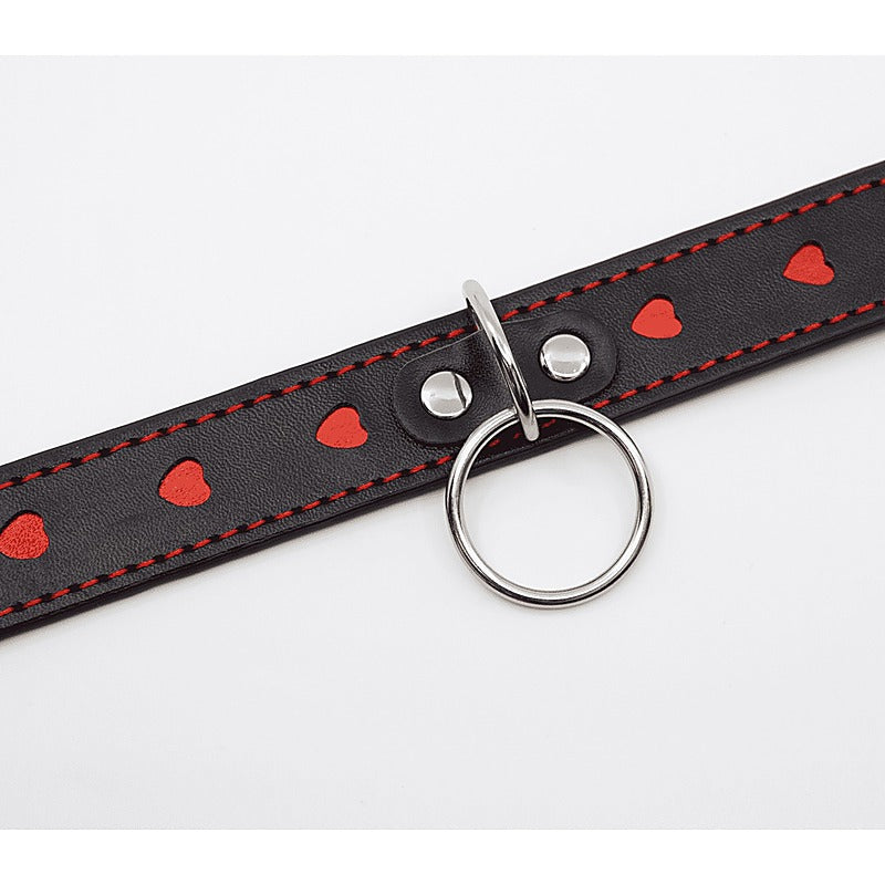 Berlin Baby Metallic Red Love Heart Collar - Collars and Leads
