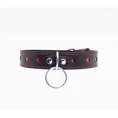 Berlin Baby Metallic Red Love Heart Collar - Collars and Leads