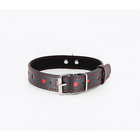 Berlin Baby Metallic Red Love Heart Collar - Collars and Leads