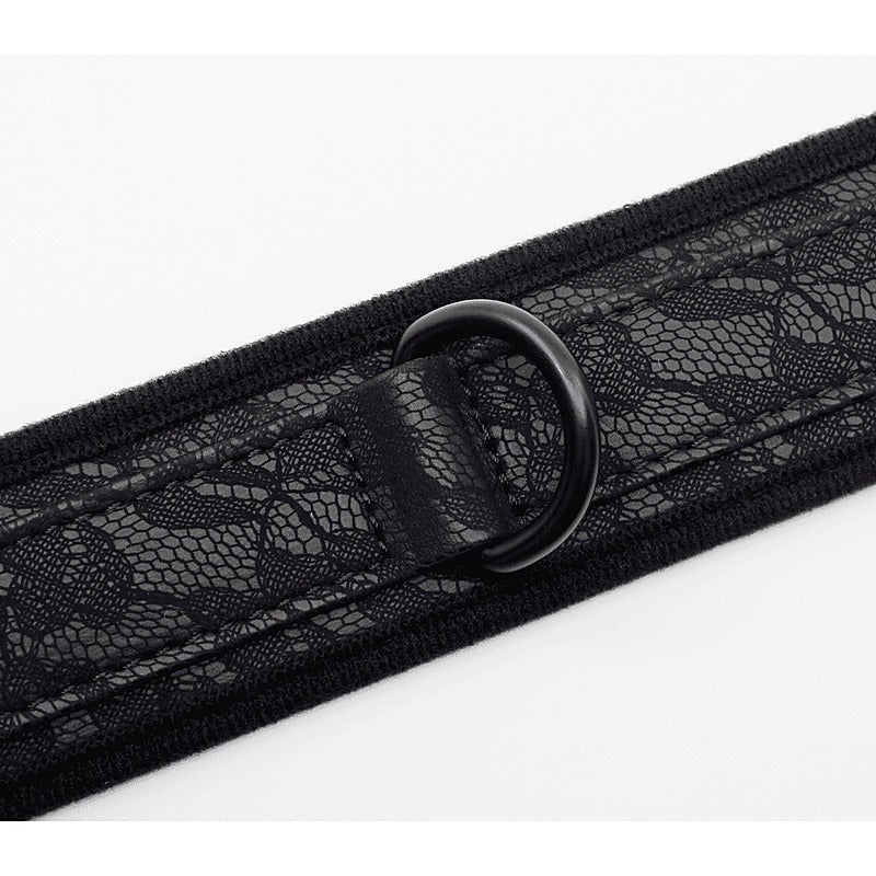 Berlin Baby Lace Printed BDSM Leather Collar - Collars and Leads
