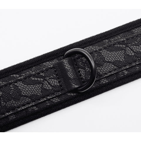 Berlin Baby Lace Printed BDSM Leather Collar - Collars and Leads