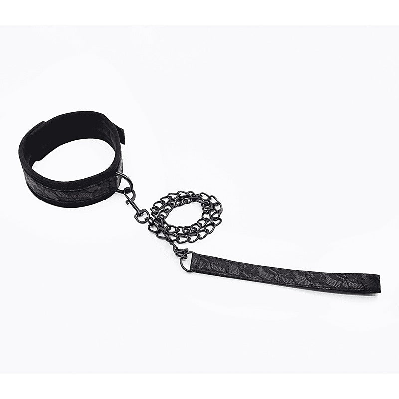 Berlin Baby Lace Printed BDSM Leather Collar - Collars and Leads