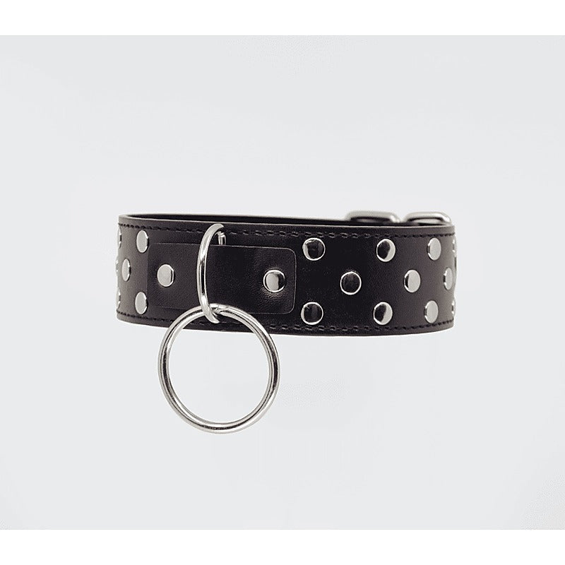 Berlin Baby Black Studded BDSM Play Collar - Collars and Leads