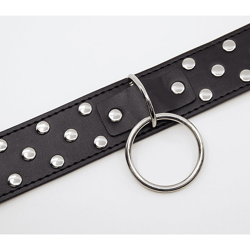 Berlin Baby Black Studded BDSM Play Collar - Collars and Leads