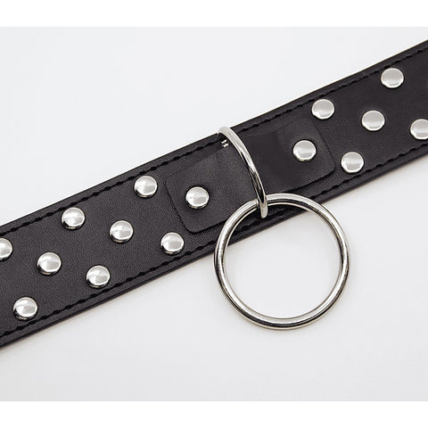 Berlin Baby Black Studded BDSM Play Collar - Collars and Leads