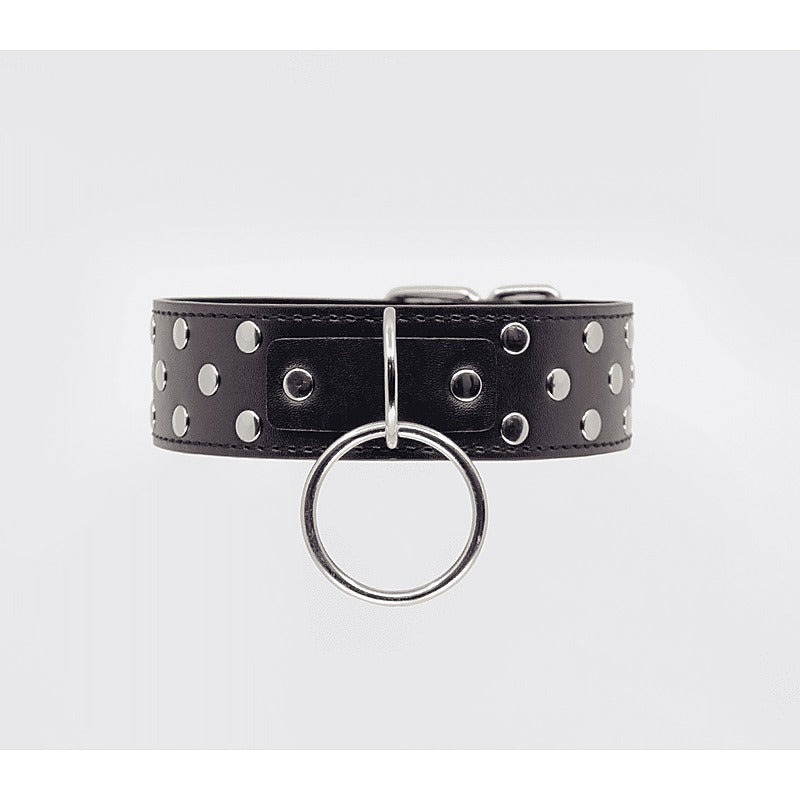Berlin Baby Black Studded BDSM Play Collar - Collars and Leads