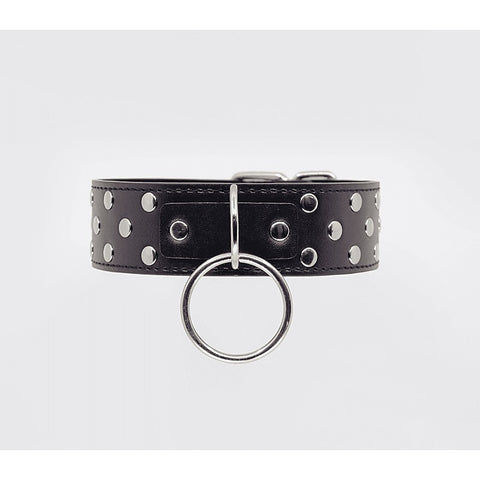 Berlin Baby Black Studded BDSM Play Collar - Collars and Leads