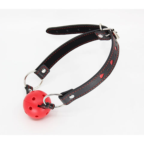Heart Inlay Faux Leather Bdsm Gag By Berlin Baby - Bondage Gags and Bits