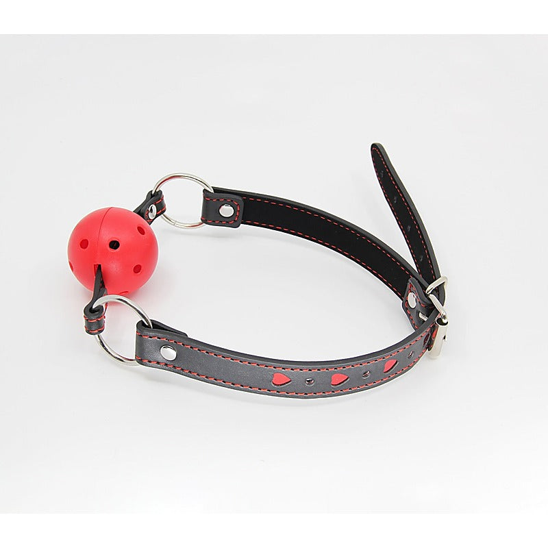 Heart Inlay Faux Leather Bdsm Gag By Berlin Baby - Bondage Gags and Bits