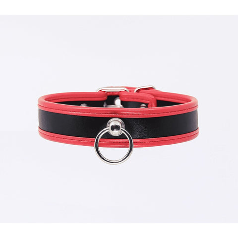 Berlin Baby Thin Padded Faux Leather Bondage Collar - Collars and Leads