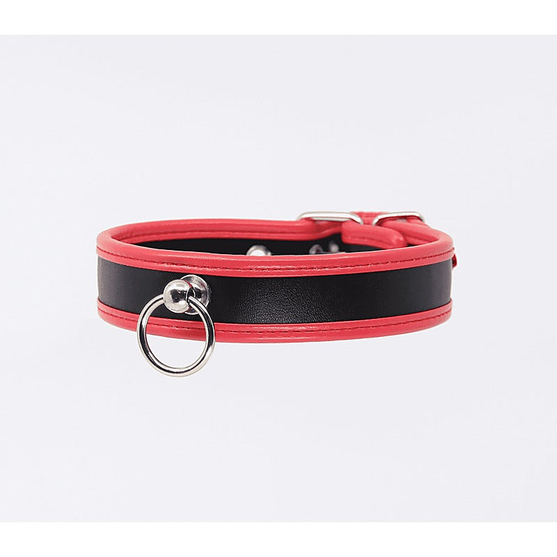 Berlin Baby Thin Padded Faux Leather Bondage Collar - Collars and Leads