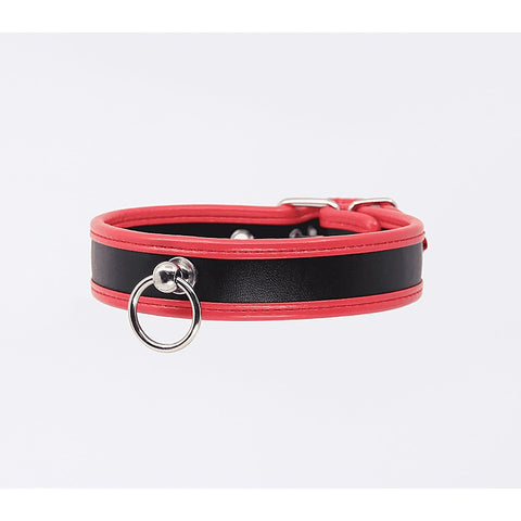 Berlin Baby Thin Padded Faux Leather Bondage Collar - Collars and Leads