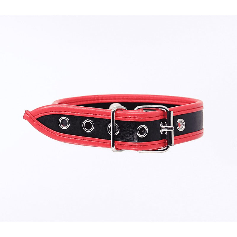 Berlin Baby Thin Padded Faux Leather Bondage Collar - Collars and Leads