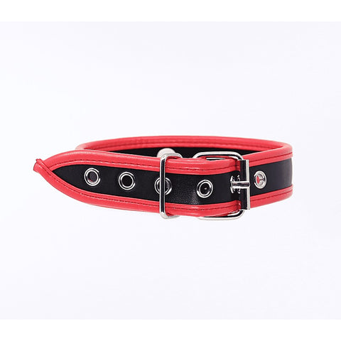 Berlin Baby Thin Padded Faux Leather Bondage Collar - Collars and Leads