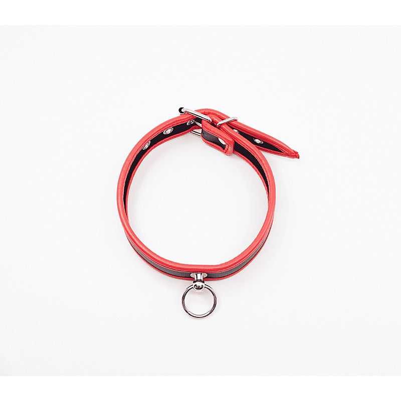 Berlin Baby Thin Padded Faux Leather Bondage Collar - Collars and Leads