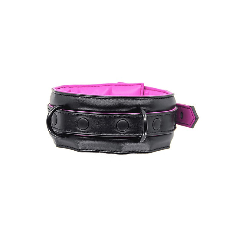 Berlin Baby Padded Faux Flat Leather BDSM Collar - Collars and Leads