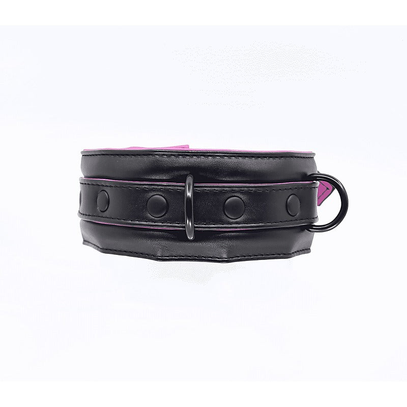 Berlin Baby Padded Faux Flat Leather BDSM Collar - Collars and Leads