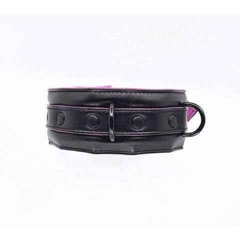 Berlin Baby Padded Faux Flat Leather BDSM Collar - Collars and Leads