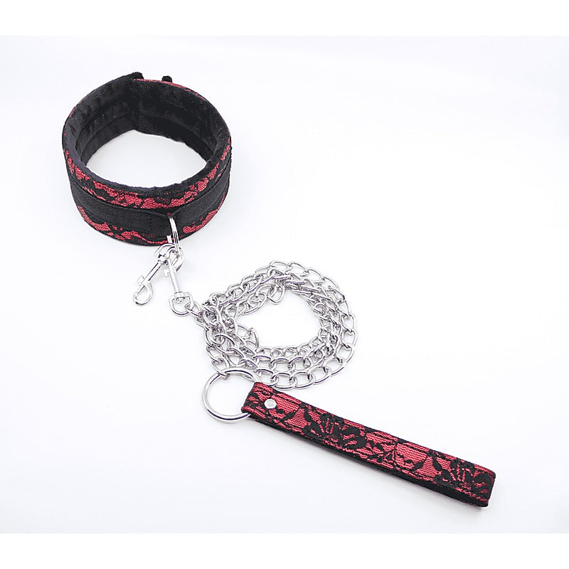 Berlin Baby Satin and Lace BDSM Play Collar - Collars and Leads