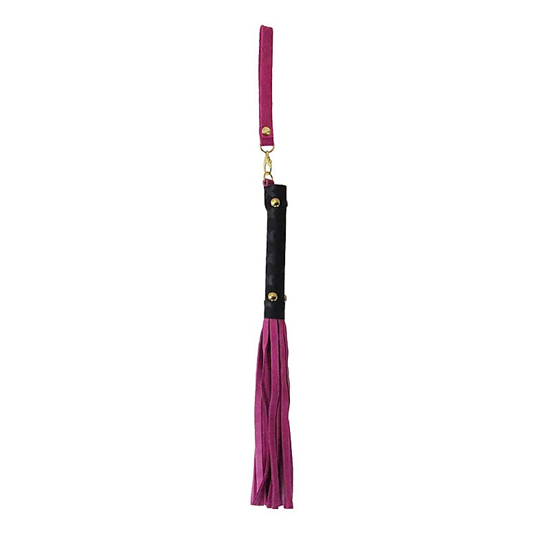 Mini Bdsm Flogger With Latex Handle By Berlin Baby - Whips And Crops