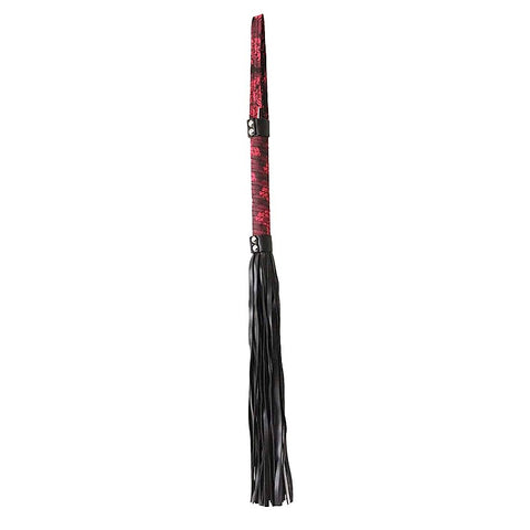 Red Jacquard Print Fetish Flogger By Berlin Baby - Whips And Crops