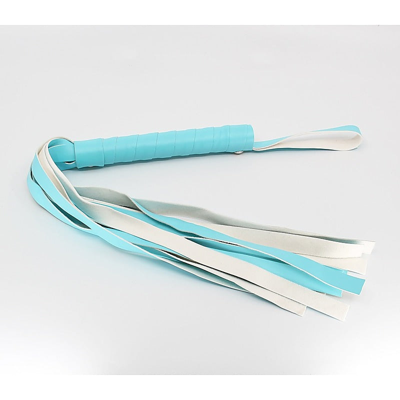 Turquoise Blue Faux Leather Flogger By Berlin Baby - Whips And Crops