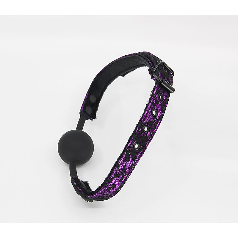 Satin & Lace Silicone Ball Gag By Berlin Baby - Bondage Gags and Bits