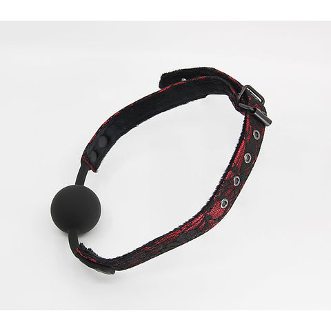 Satin & Lace Silicone Ball Gag By Berlin Baby - Bondage Gags and Bits