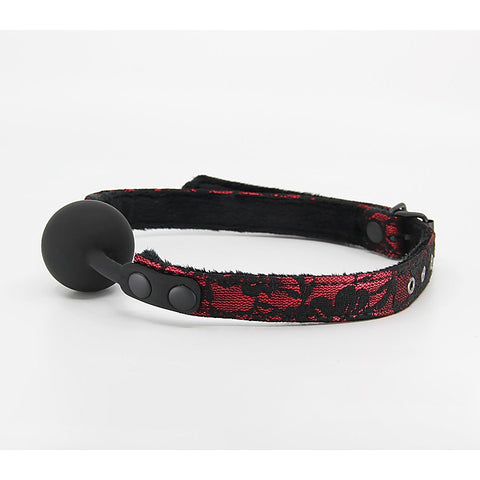 Satin & Lace Silicone Ball Gag By Berlin Baby - Bondage Gags and Bits