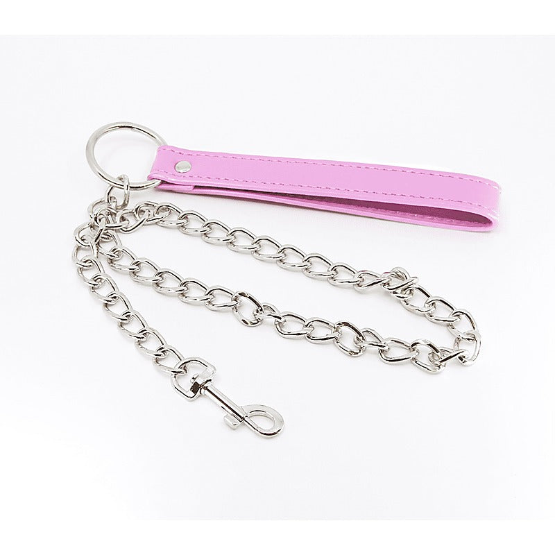 Pink Handle Bdsm Chain Lead By Berlin Baby - Collars and Leads