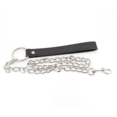 Berlin Baby Faux Leather Handle Chain Lead - Collars and Leads