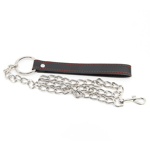 Berlin Baby Faux Leather Handle Chain Lead - Collars and Leads