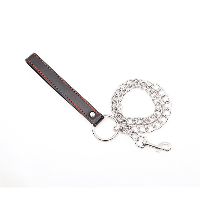 Berlin Baby Faux Leather Handle Chain Lead - Collars and Leads