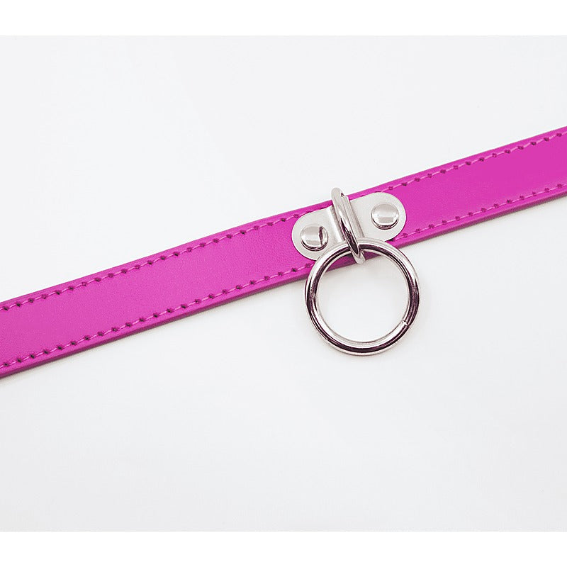 Berlin Baby PU BDSM Collar With Centre Ring - Collars and Leads