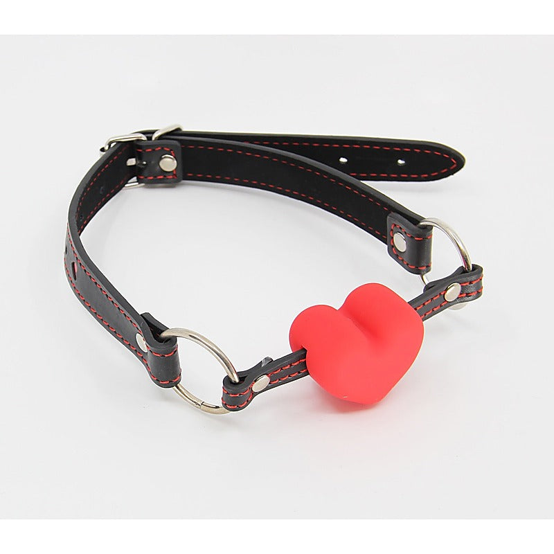 Faux Leather Solid Heart Gag By Berlin Baby - Bondage Gags and Bits
