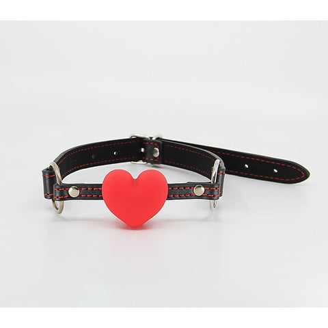 Faux Leather Solid Heart Gag By Berlin Baby - Bondage Gags and Bits