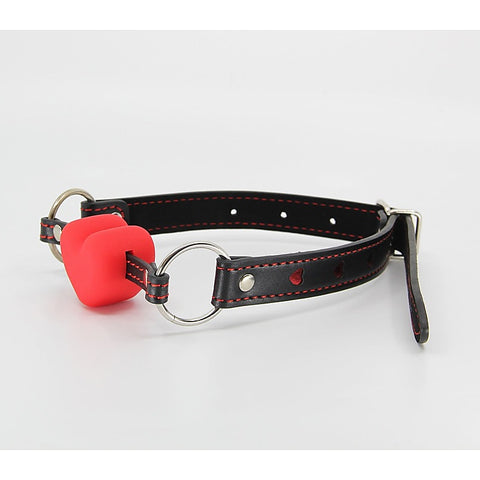 Faux Leather Solid Heart Gag By Berlin Baby - Bondage Gags and Bits