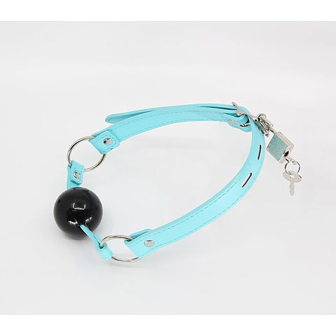 Turquoise Faux Leather Bdsm Gag By Berlin Baby - Bondage Gags and Bits