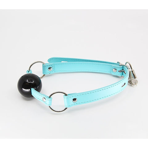 Turquoise Faux Leather Bdsm Gag By Berlin Baby - Bondage Gags and Bits