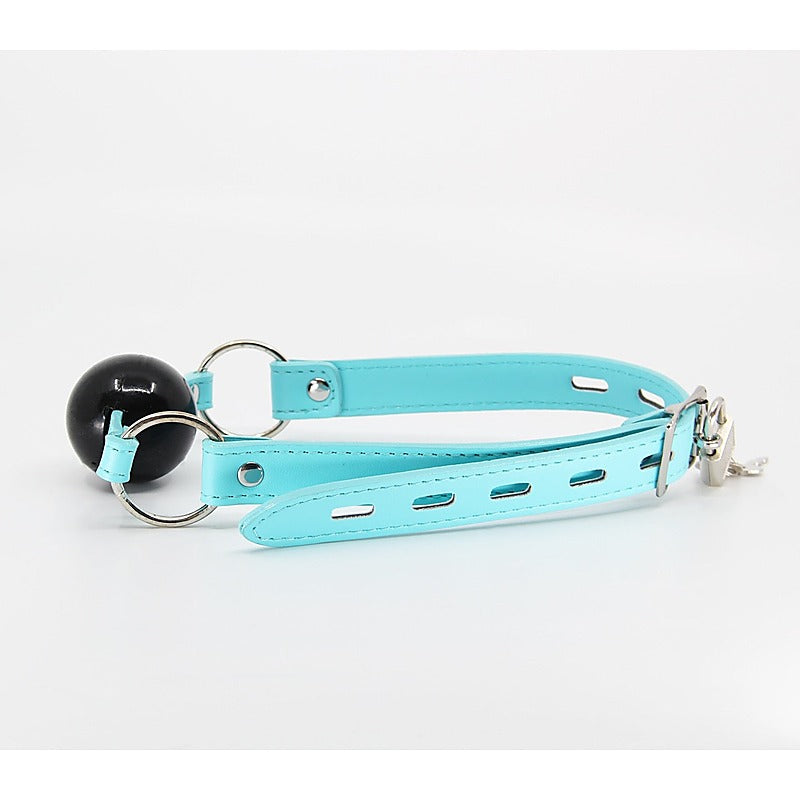 Turquoise Faux Leather Bdsm Gag By Berlin Baby - Bondage Gags and Bits