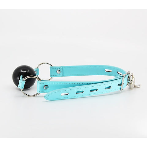 Turquoise Faux Leather Bdsm Gag By Berlin Baby - Bondage Gags and Bits