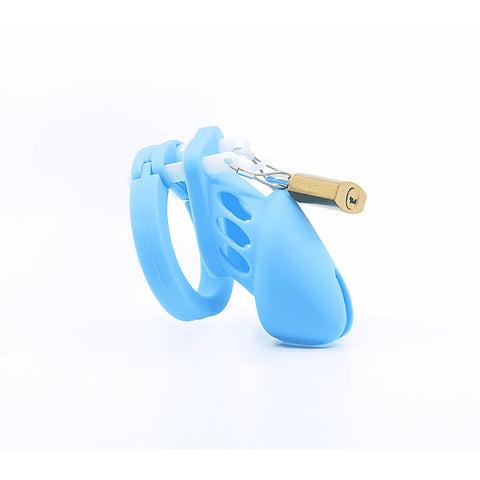 Love In Leather Silicone Male Chastity Cage Short - Male Chastity