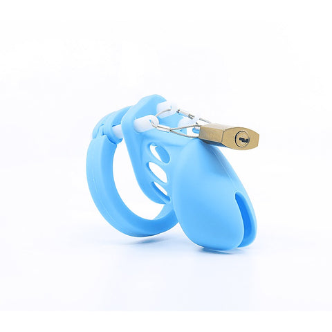 Love In Leather Silicone Male Chastity Cage Short - Male Chastity