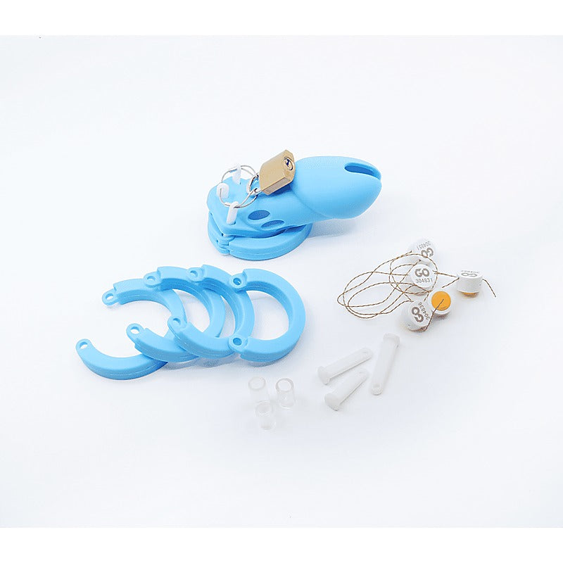 Love In Leather Silicone Male Chastity Cage Short - Male Chastity